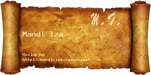 Mandl Iza névjegykártya